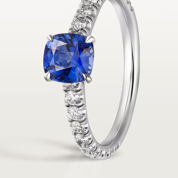 Carave Paris Blue Cushion Solitaire Ring