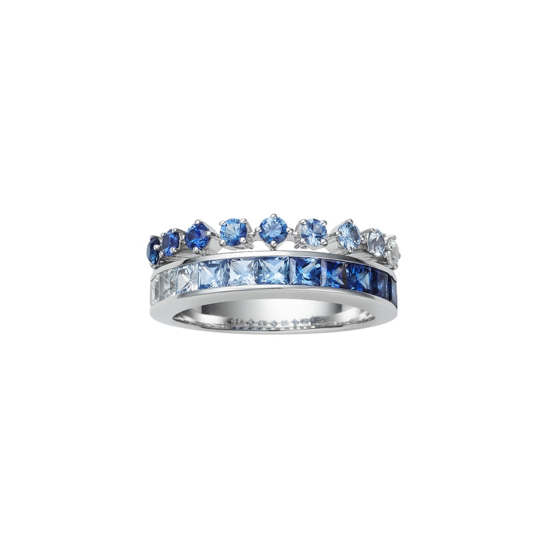 Carave Paris Blue Gradient Gemstone Crown Band Ring