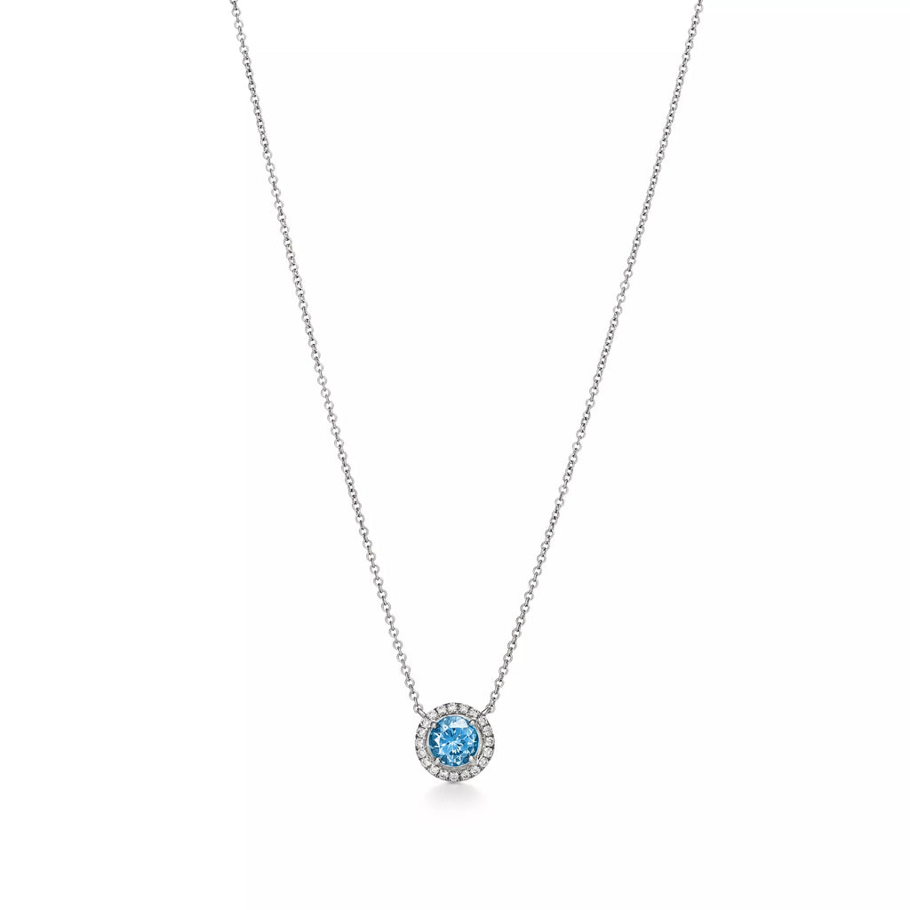 Carave Paris Blue Halo Gemstone Pendant Necklace