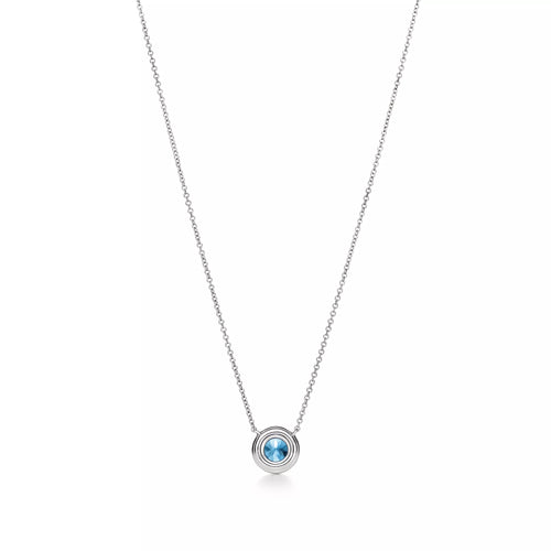 Carave Paris Blue Halo Gemstone Pendant Necklace