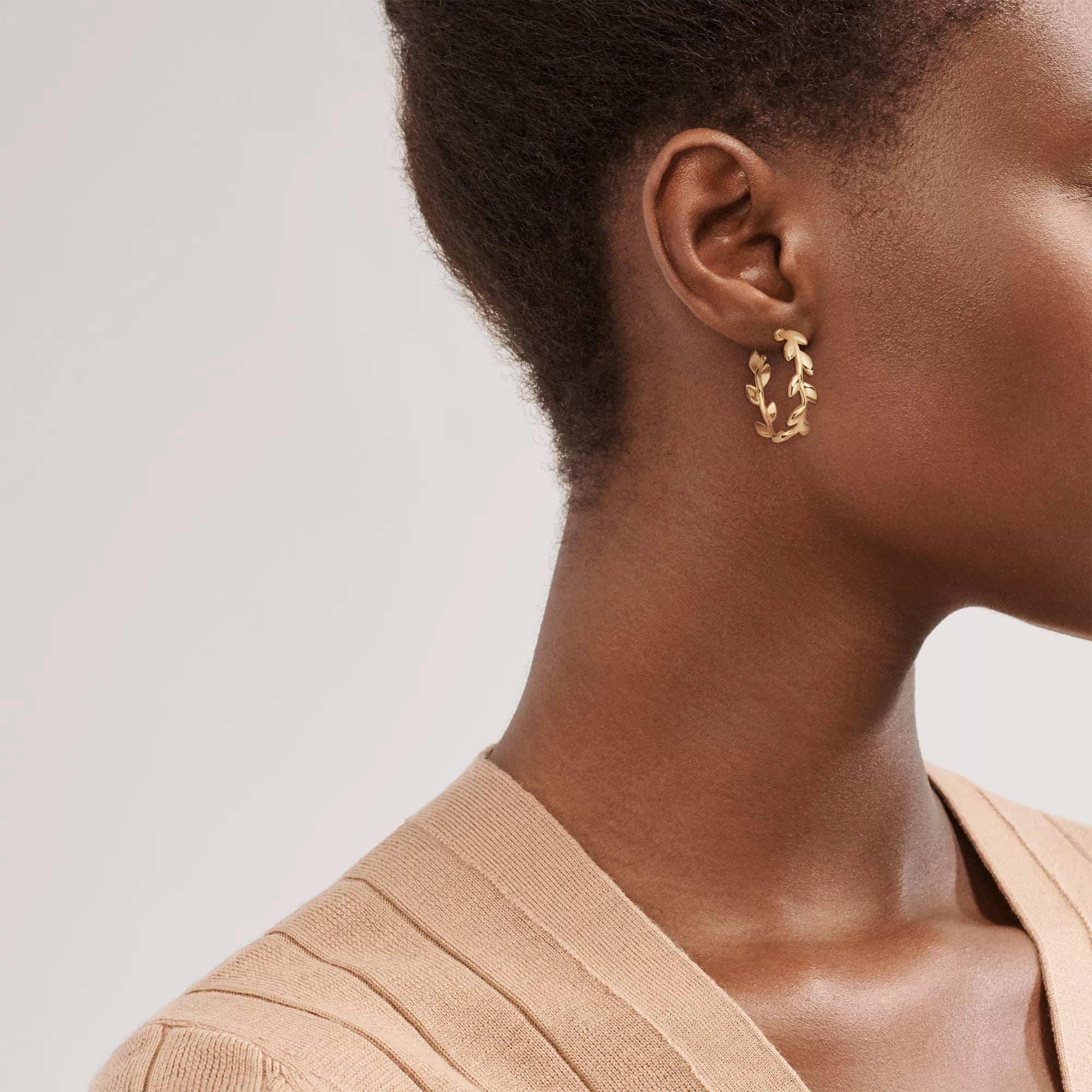 Carave Paris Botanical Leaf Hoop Earring