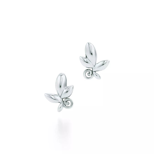 Carave Paris Botanical Swirl Leaf Stud Earrings
