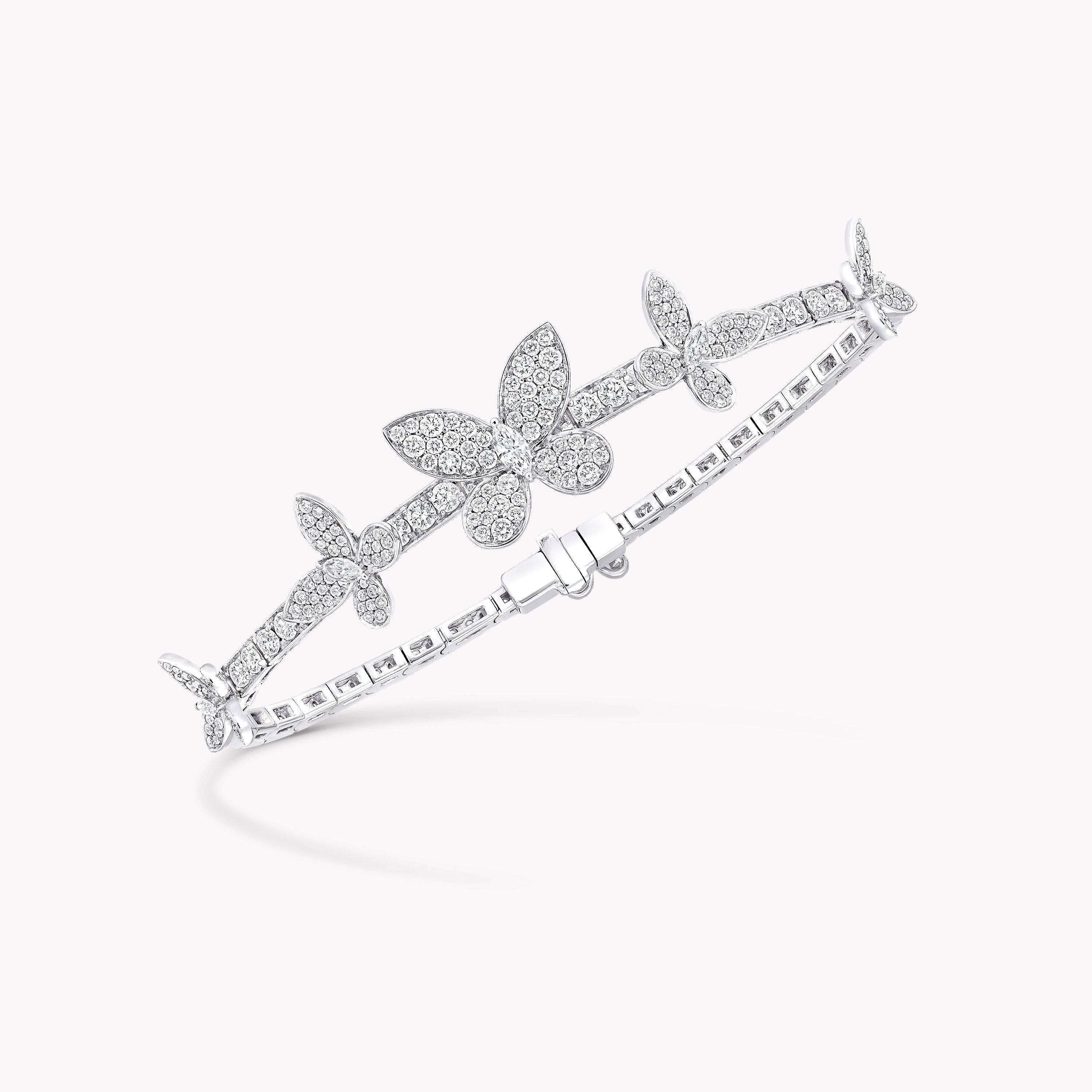Carave Paris Butterfly Diamond Bangle White Gold