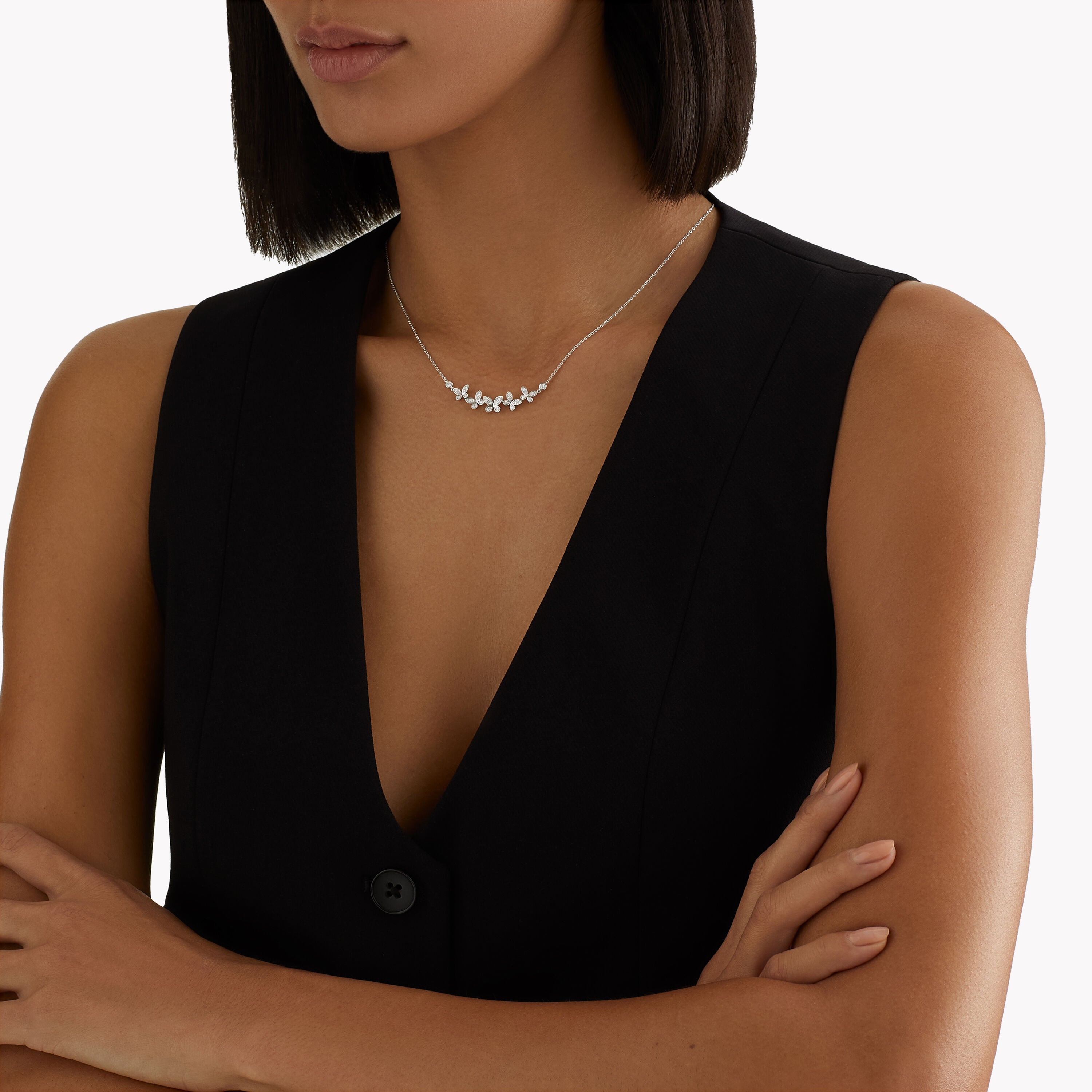 Carave Paris Butterfly Diamond Cluster Necklace