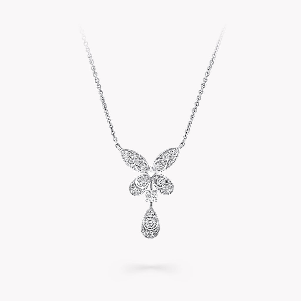 Carave Paris Butterfly Diamond Drop Pendant Necklace