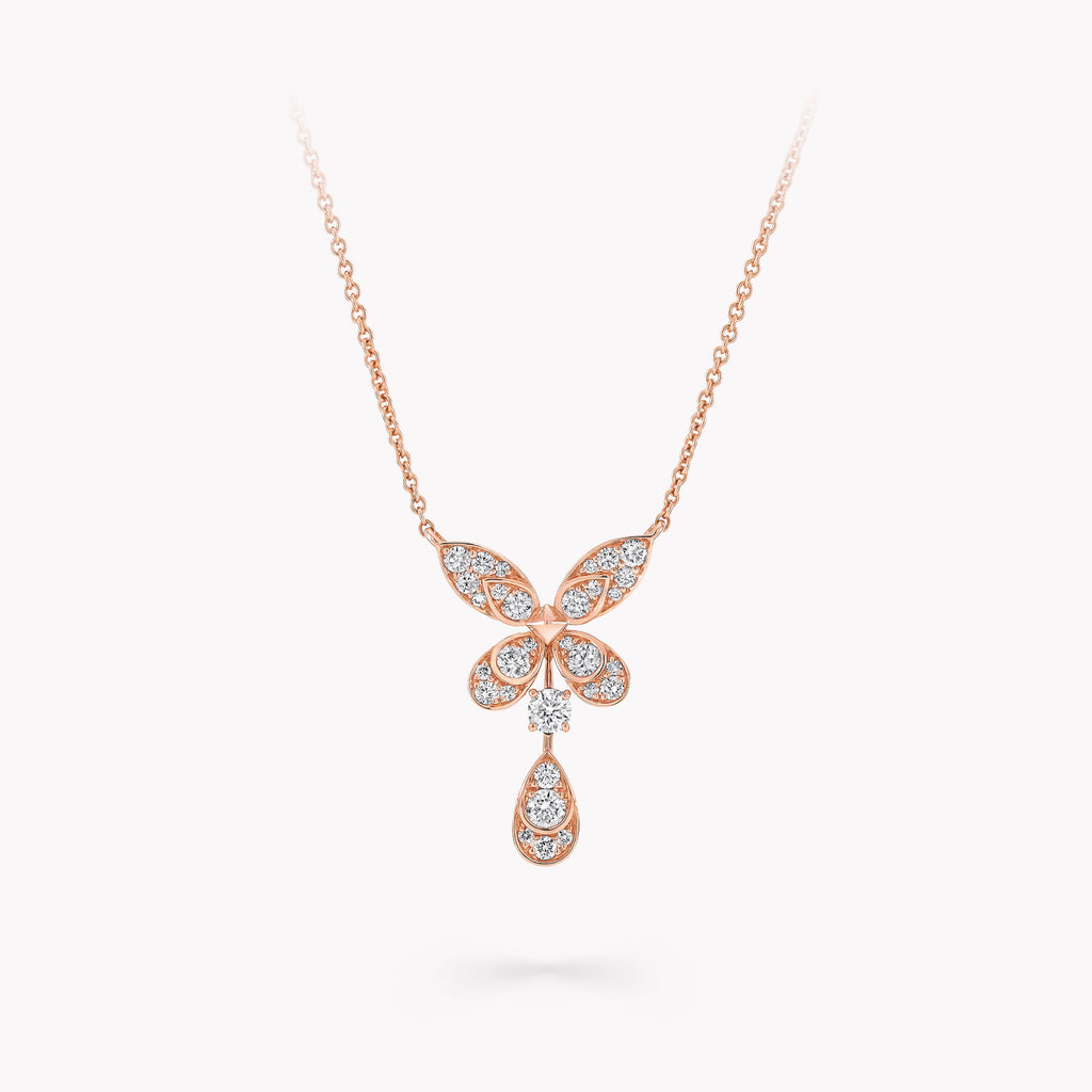 Carave Paris Butterfly Diamond Drop Pendant Necklace