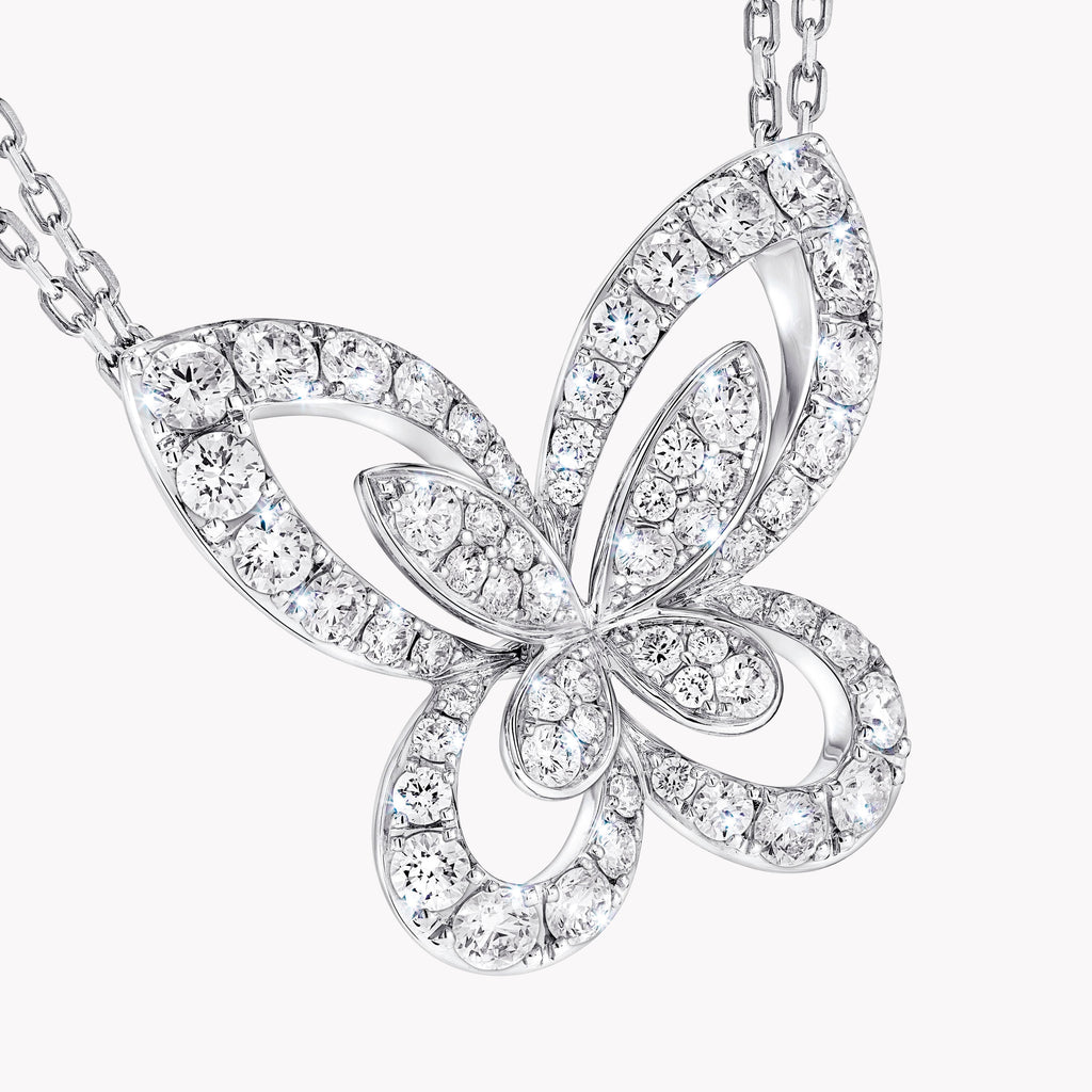 Carave Paris Butterfly Diamond Pendant Necklace