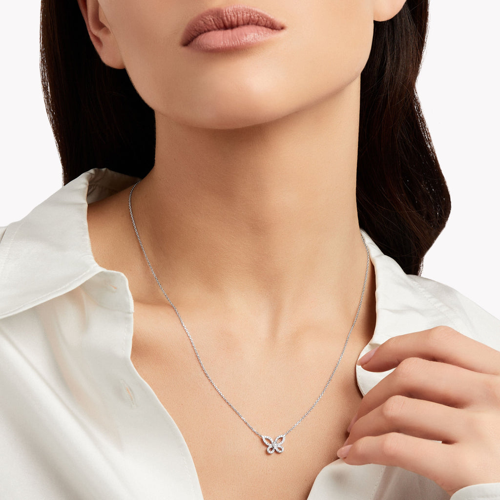 Carave Paris Butterfly Diamond Pendant Necklace