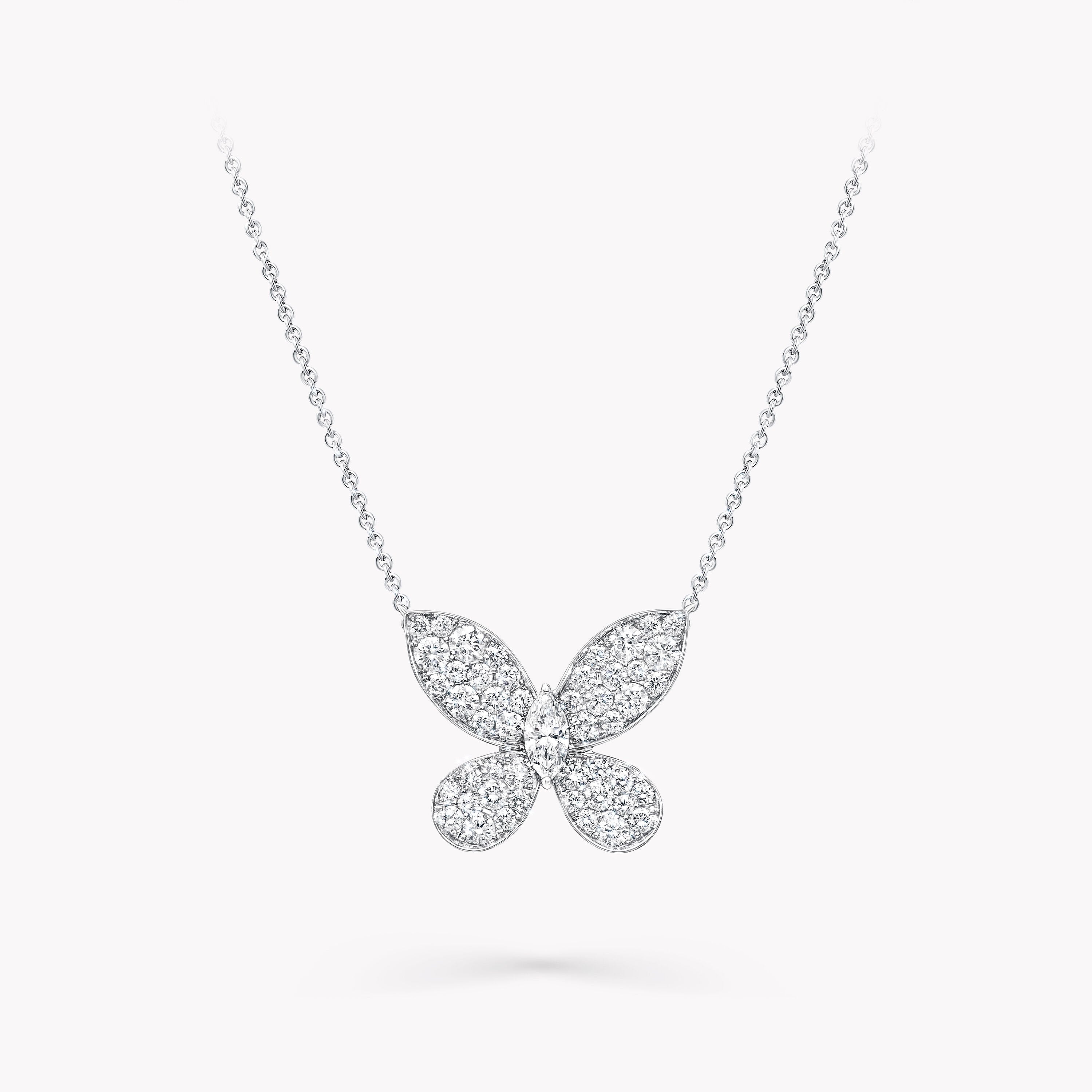 Carave Paris Butterfly Diamond Pendant Necklace