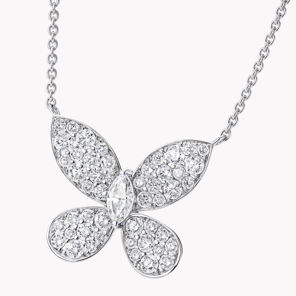 Carave Paris Butterfly Diamond Pendant Necklace