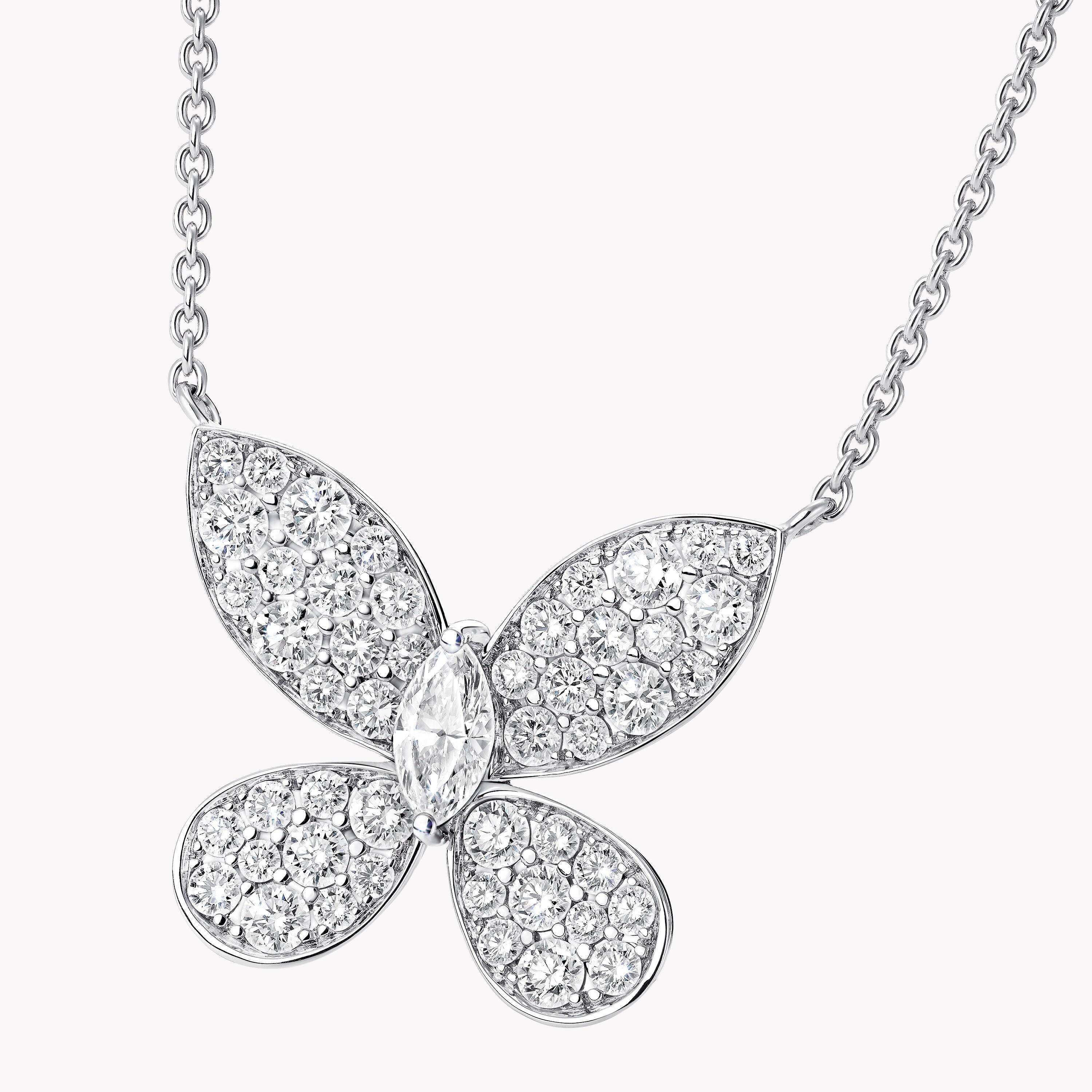Carave Paris Butterfly Diamond Pendant Necklace