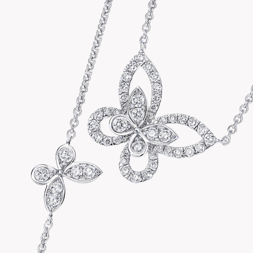 Carave Paris Butterfly Diamond Station Necklace
