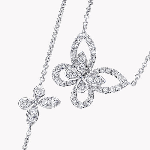 Carave Paris Butterfly Diamond Station Necklace