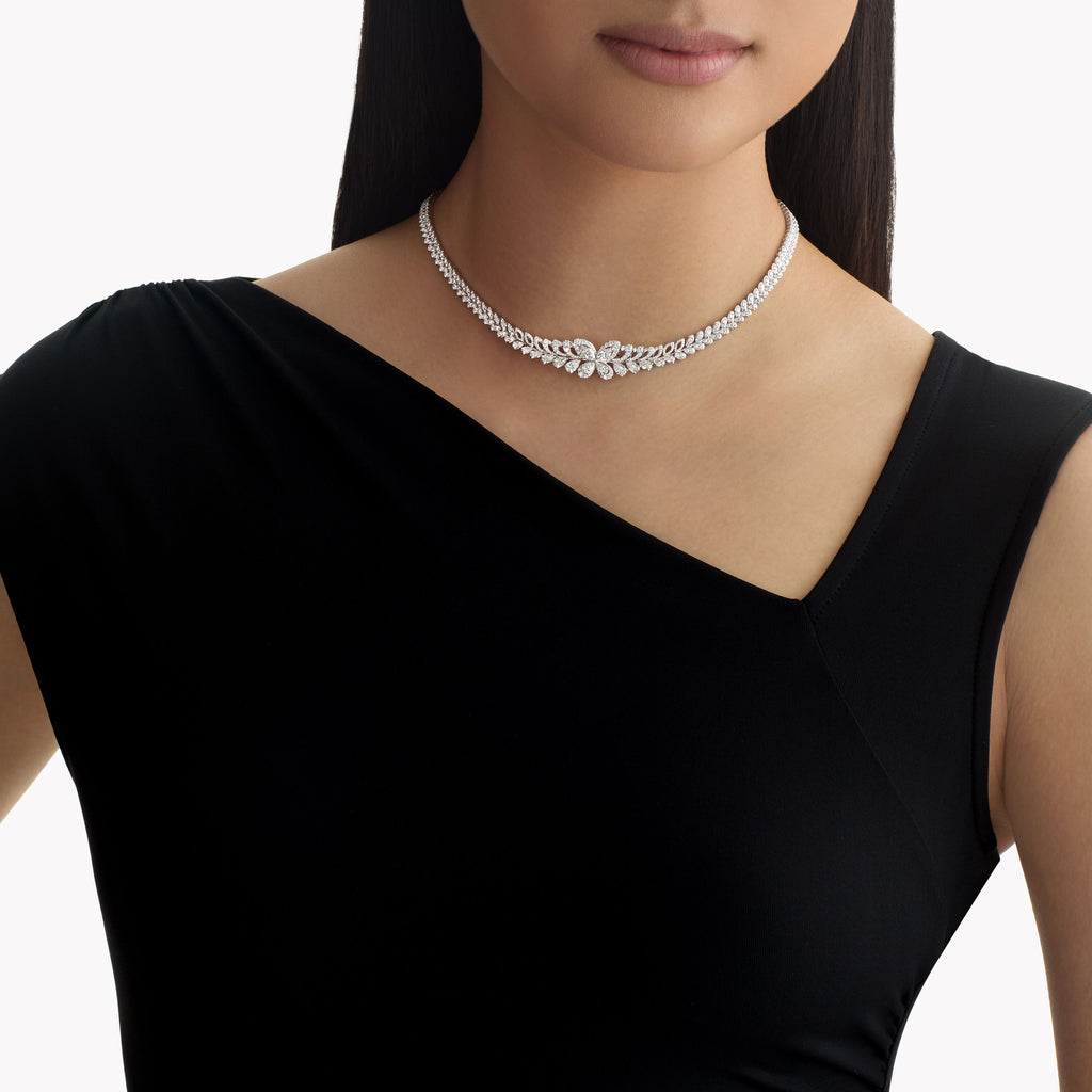 Carave Paris Butterfly Floral Diamond Necklace