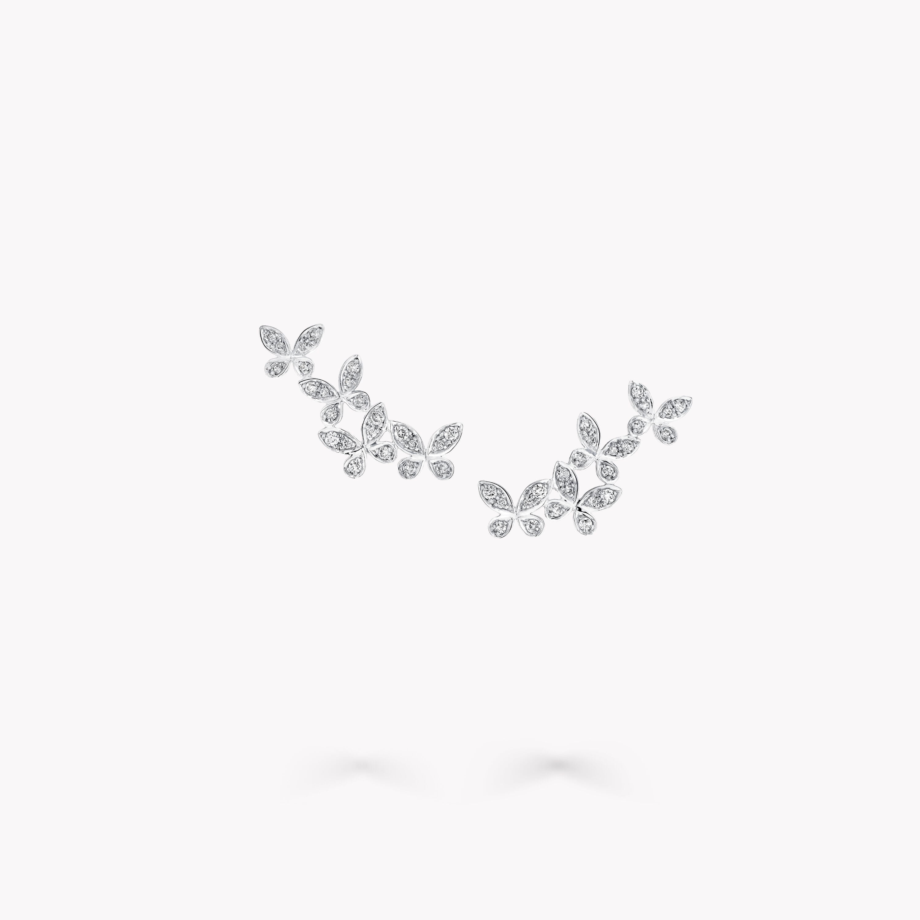 Carave Paris Butterfly Vine Diamond Ear Climber Earrings