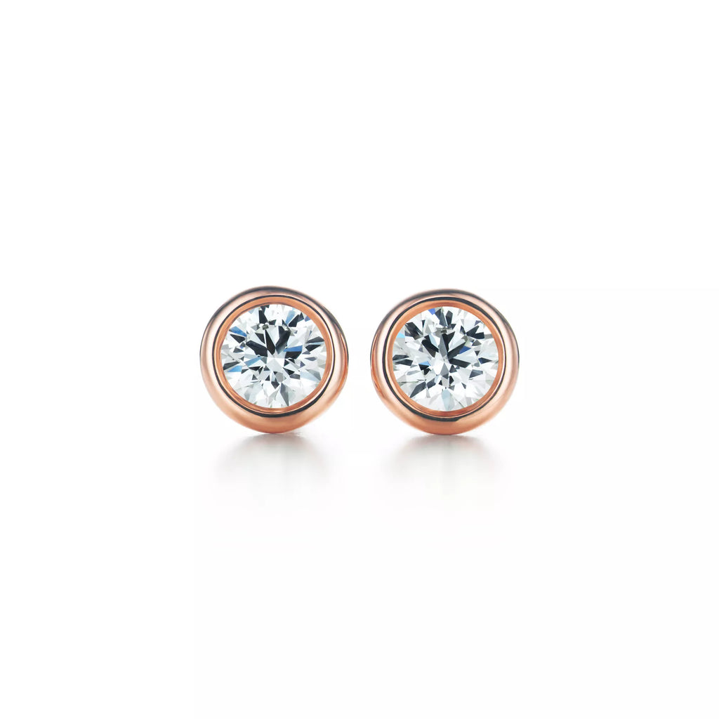 Carave Paris Classic Bezel Set Round Solitaire Stud Earrings