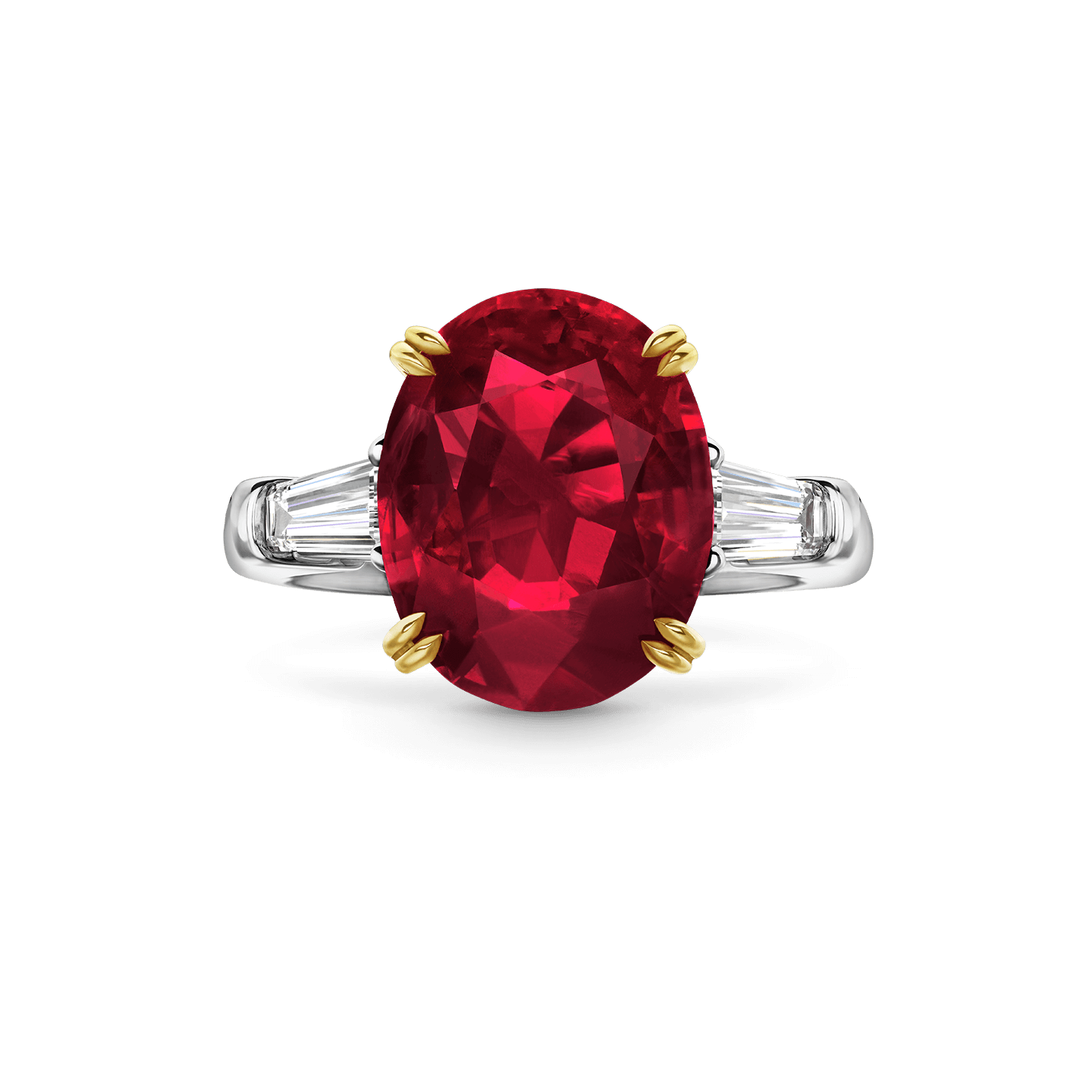 Carave Paris Classic Cushion Cut Ruby Engagement Ring with Diamond Accents