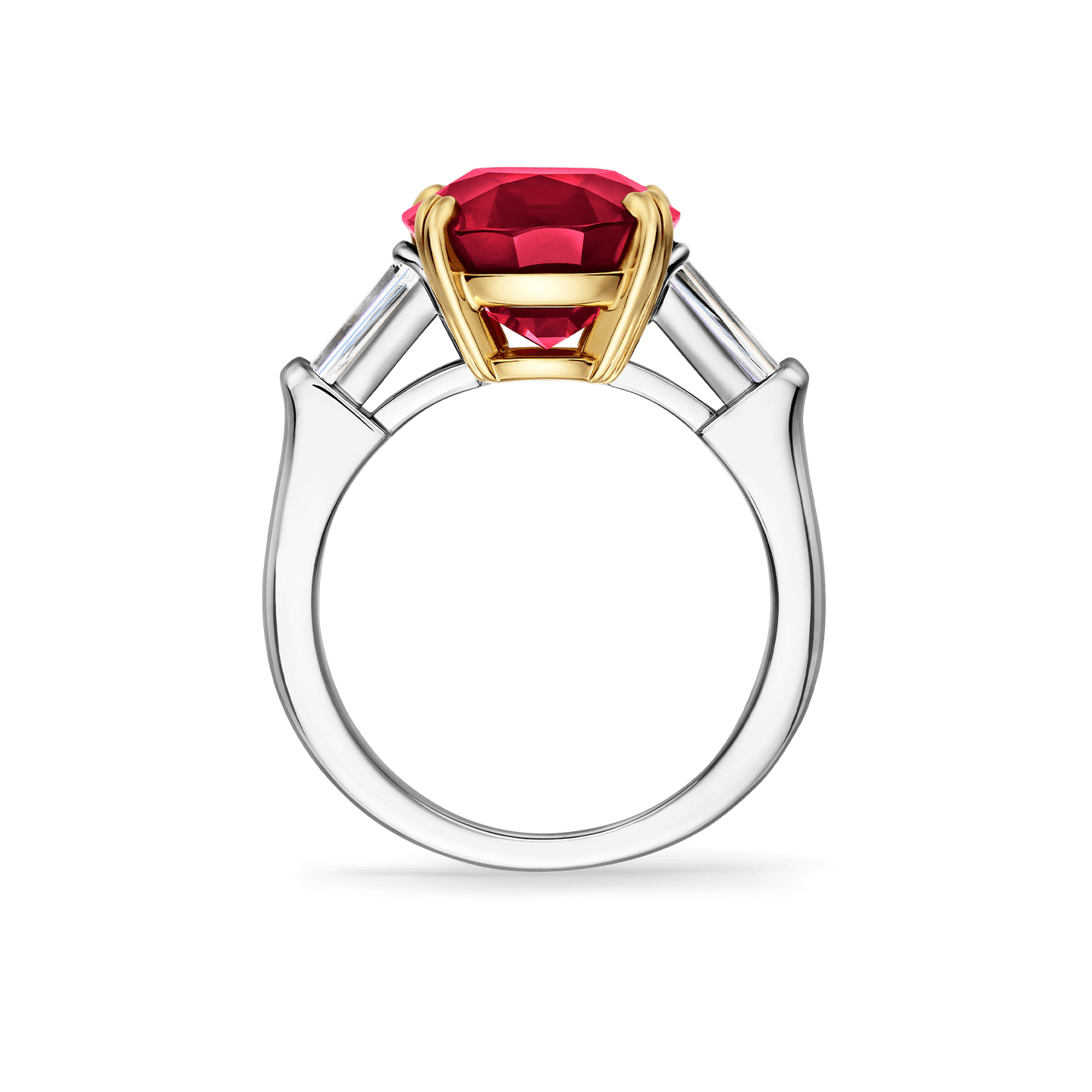 Carave Paris Classic Cushion Cut Ruby Engagement Ring with Diamond Accents