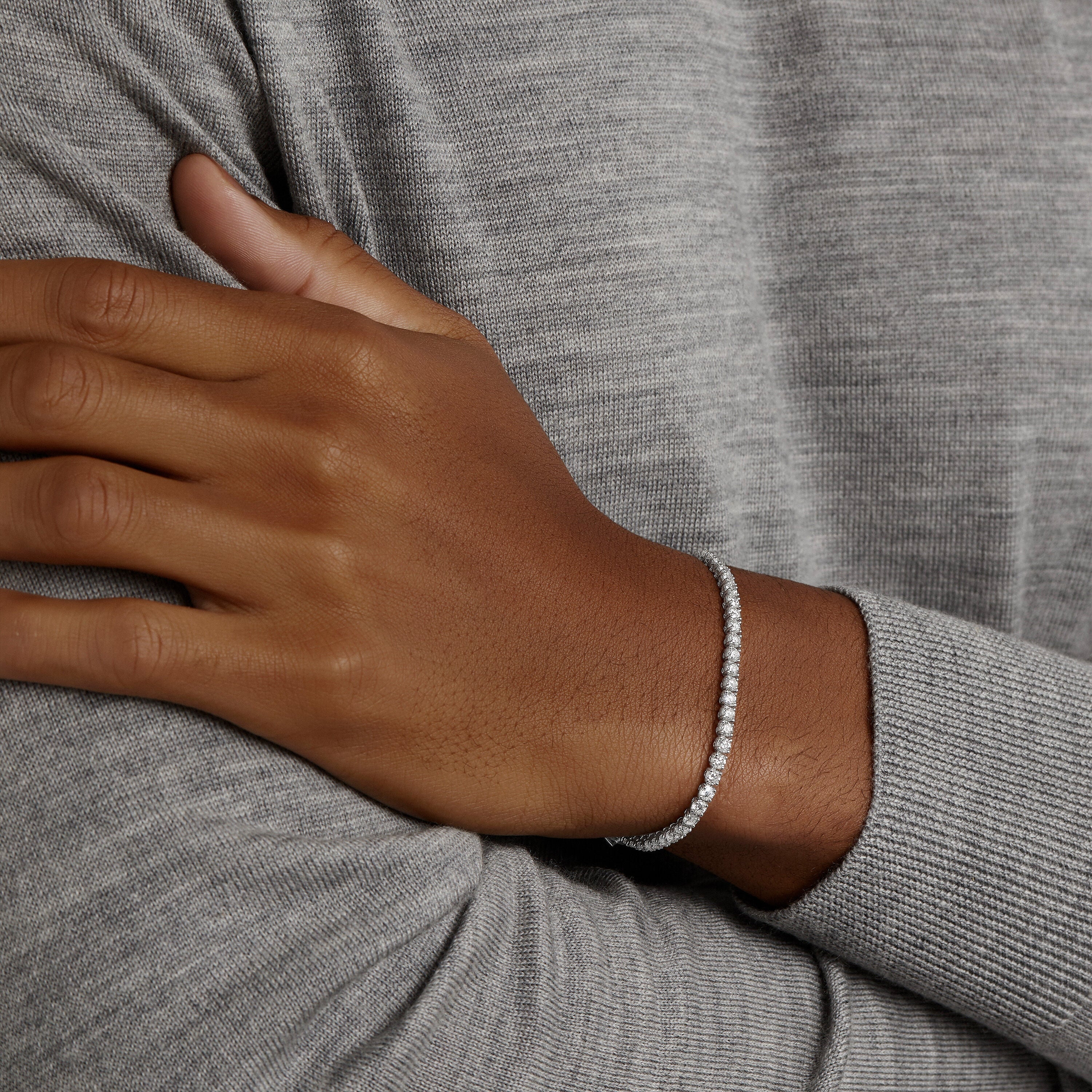 Carave Paris Classic Diamond Tennis Bracelet White Gold