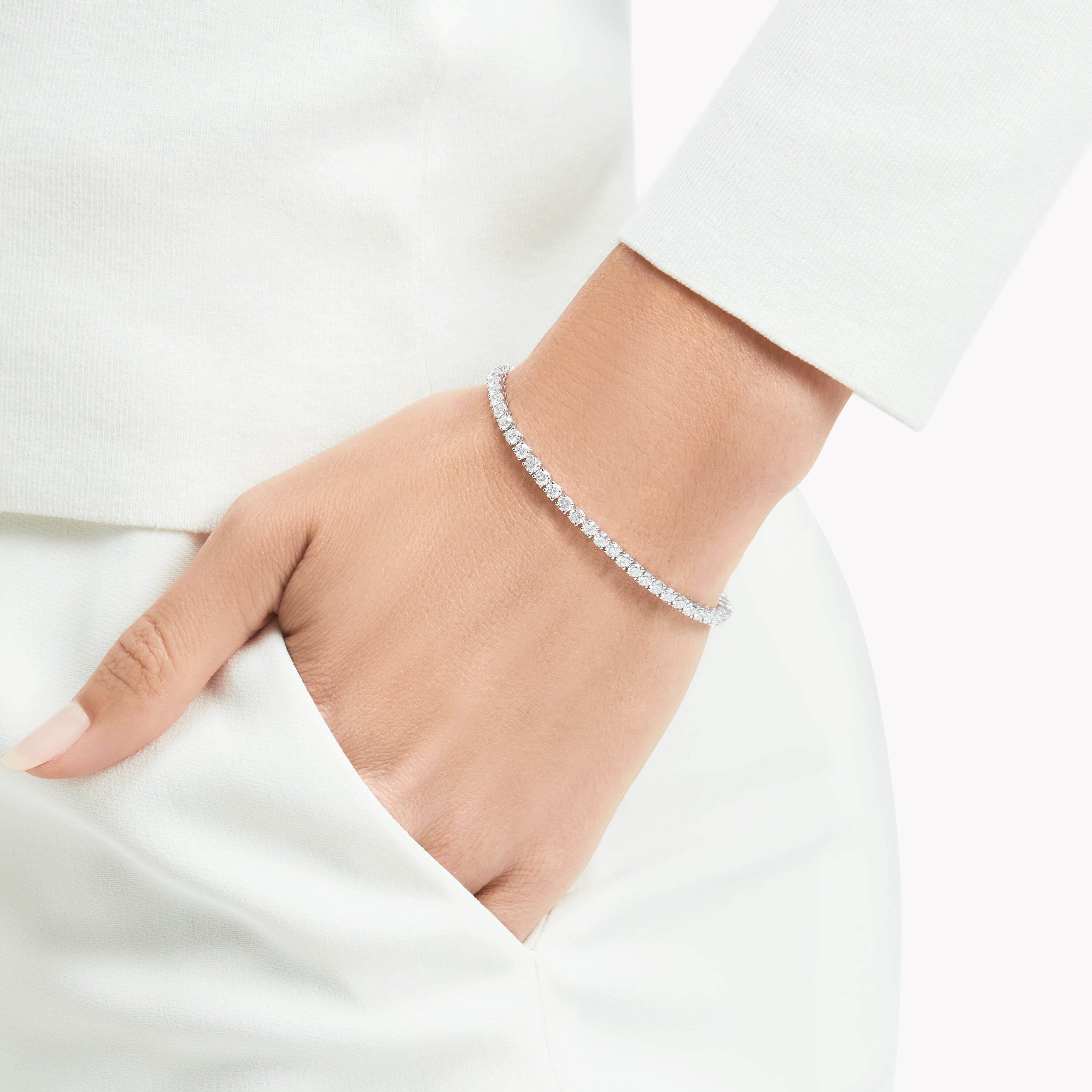 Carave Paris Classic Diamond Tennis Bracelet White Gold