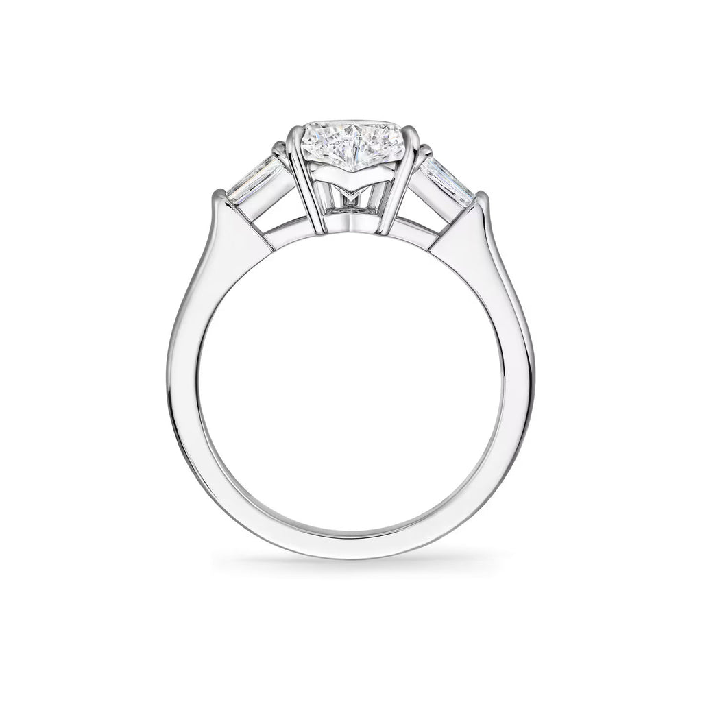 Carave Paris Classic Heart Cut Diamond Engagement Ring with Tapered Side Diamonds