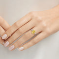 Carave Paris Classic Oval Yellow Diamond Ring with Tapered Diamond Side Stones