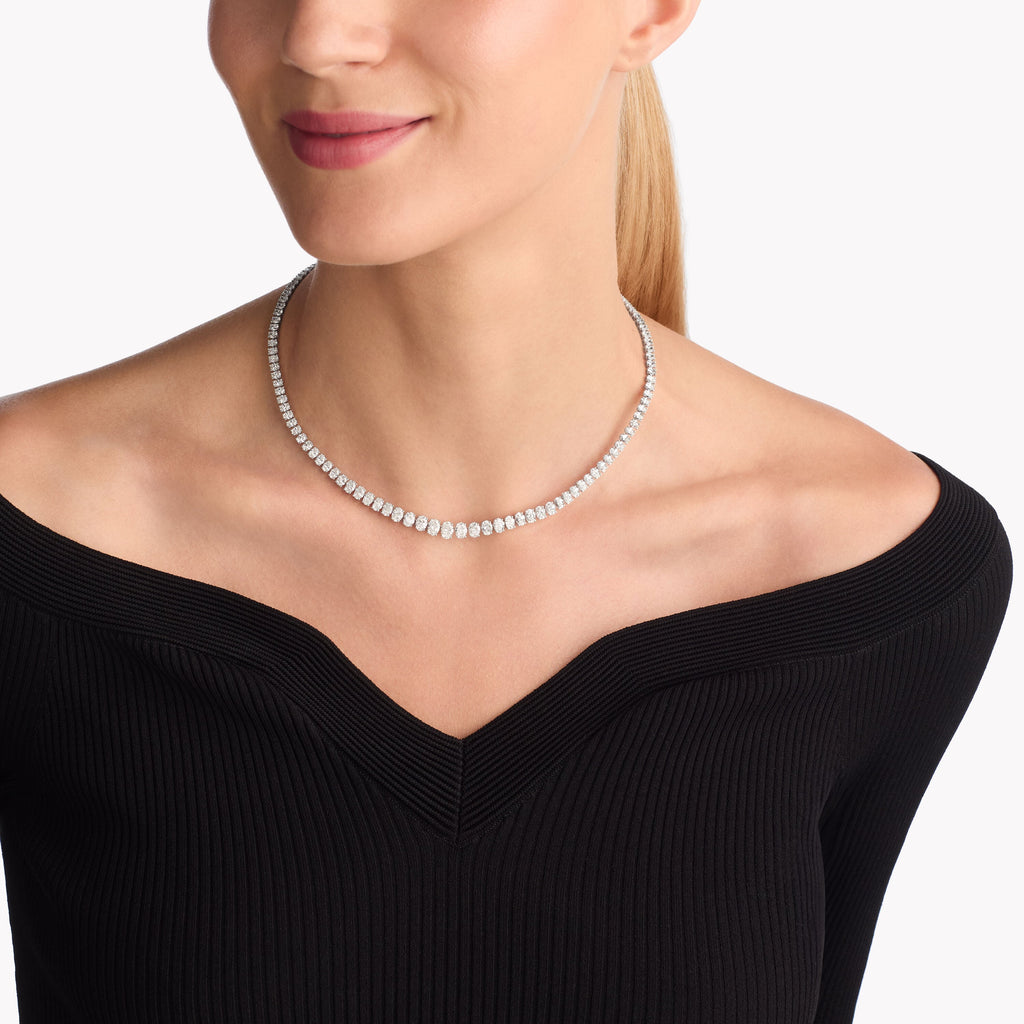 Carave Paris Classic Round Diamond Tennis Necklace