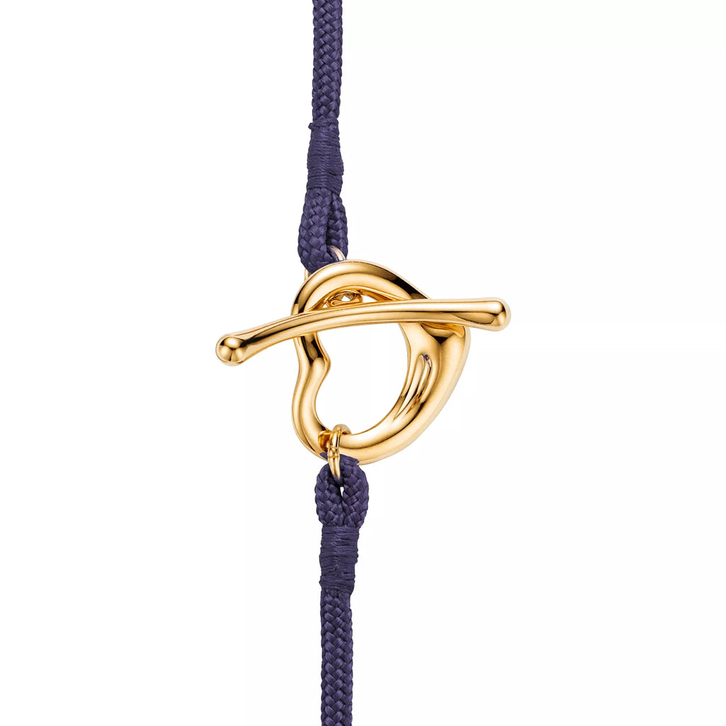 Carave Paris Cobalt Cord Open Heart Gold Bracelet for Women