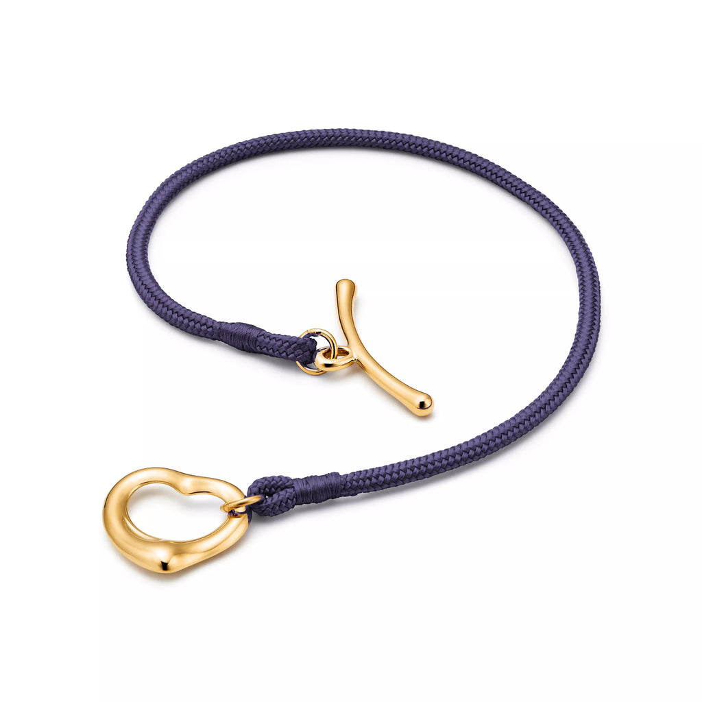Carave Paris Cobalt Cord Open Heart Gold Bracelet for Women