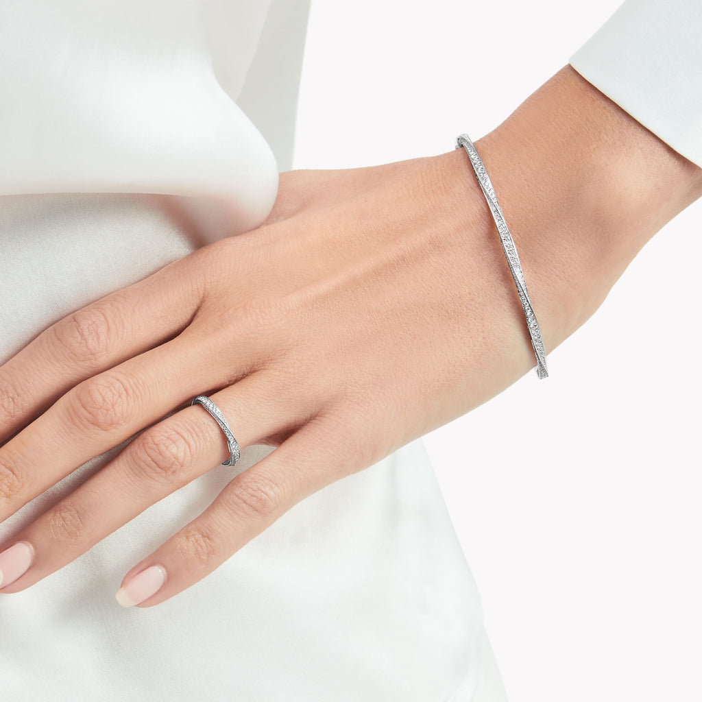 Carave Paris Cross-Over Pavé Diamond Eternity Band Ring
