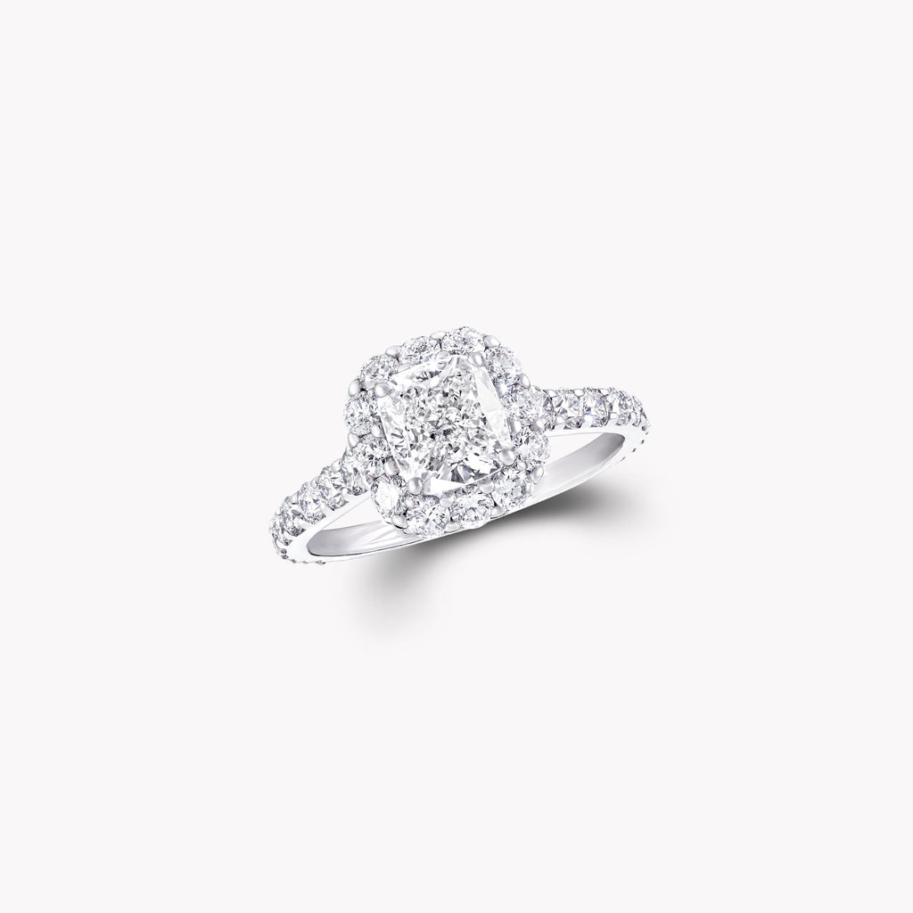 Carave Paris Cushion-Cut Halo Diamond Engagement Ring