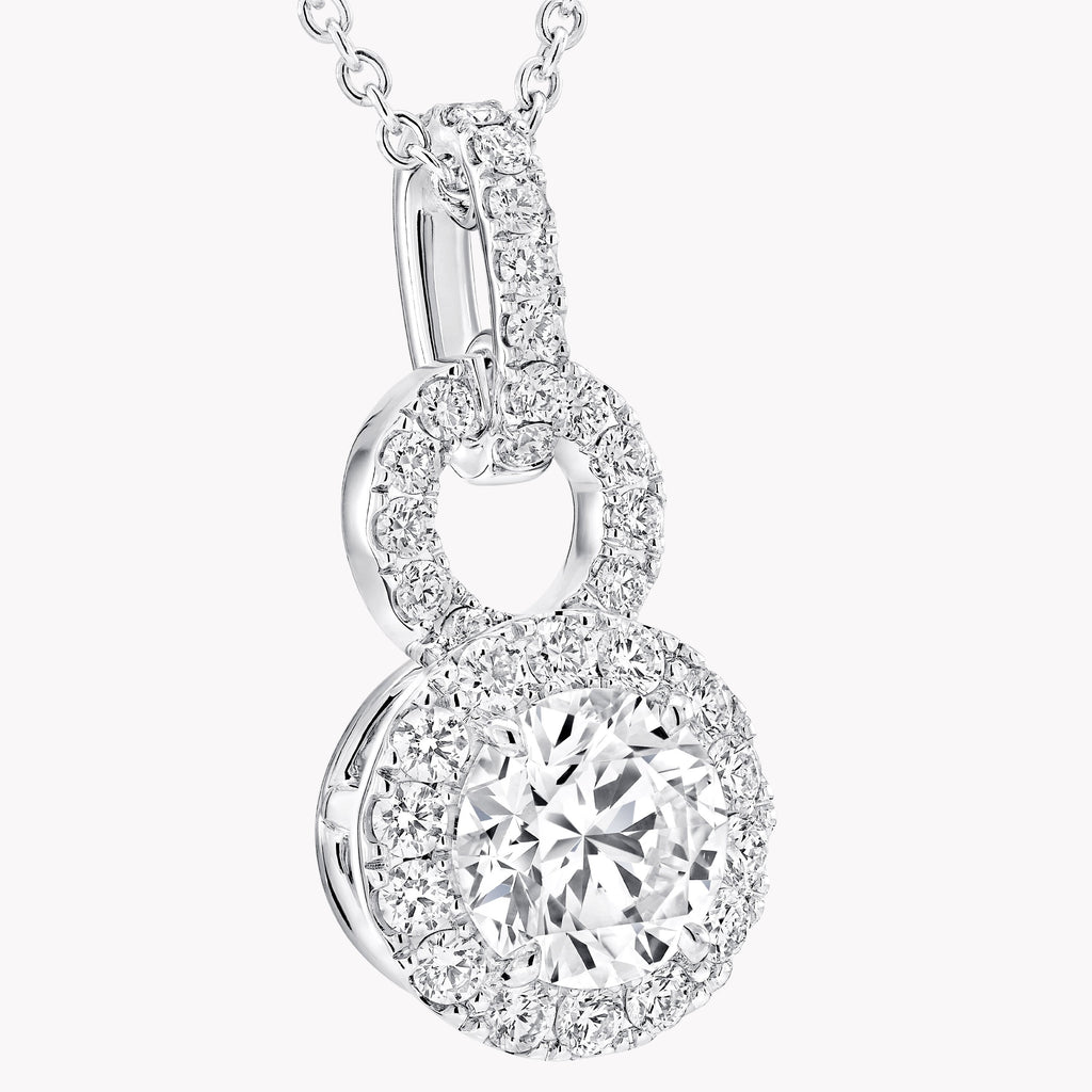 Carave Paris Cushion Halo Diamond Pendant Necklace