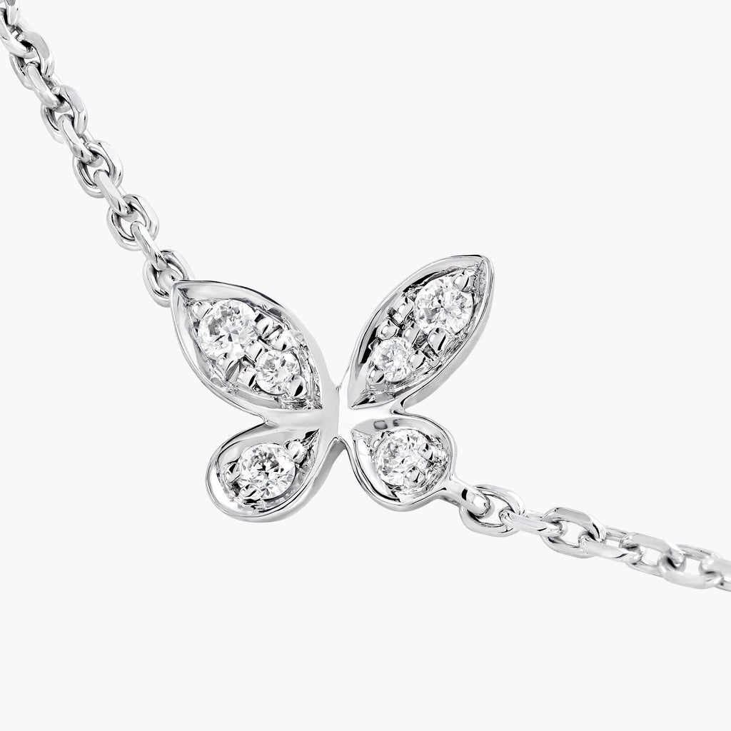 Carave Paris Delicate Butterfly Diamond Station Necklace