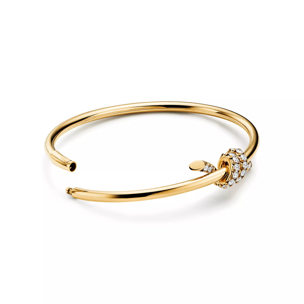 Carave Paris Diamond Accent Nail Gold Bangle Bracelet