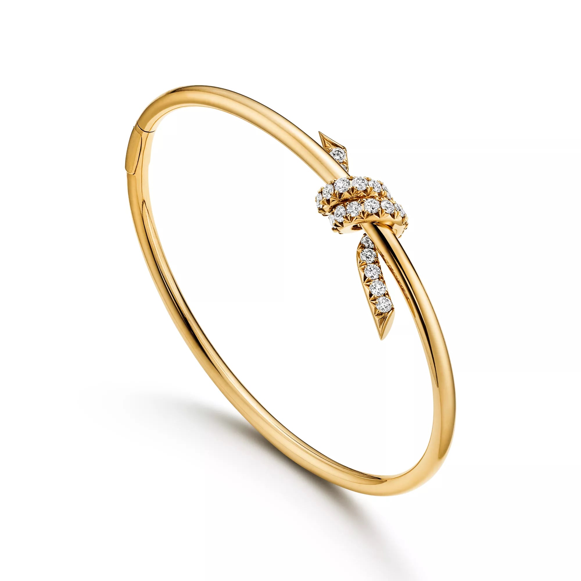 Carave Paris Diamond Accent Nail Gold Bangle Bracelet
