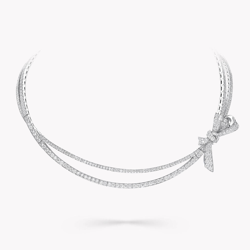 Carave Paris Diamond Bow Double Layer Collar Necklace