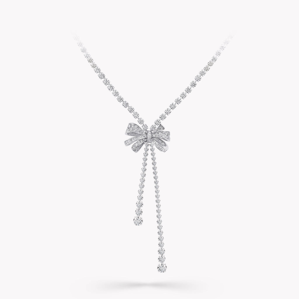 Carave Paris Diamond Bow Drop Necklace