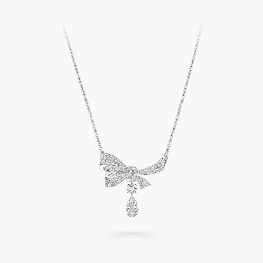 Carave Paris Diamond Bow Drop Pendant Necklace