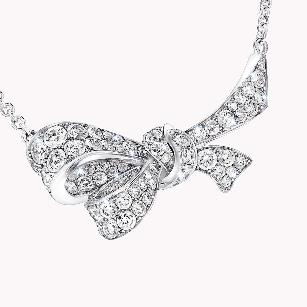 Carave Paris Diamond Bow Pendant Necklace