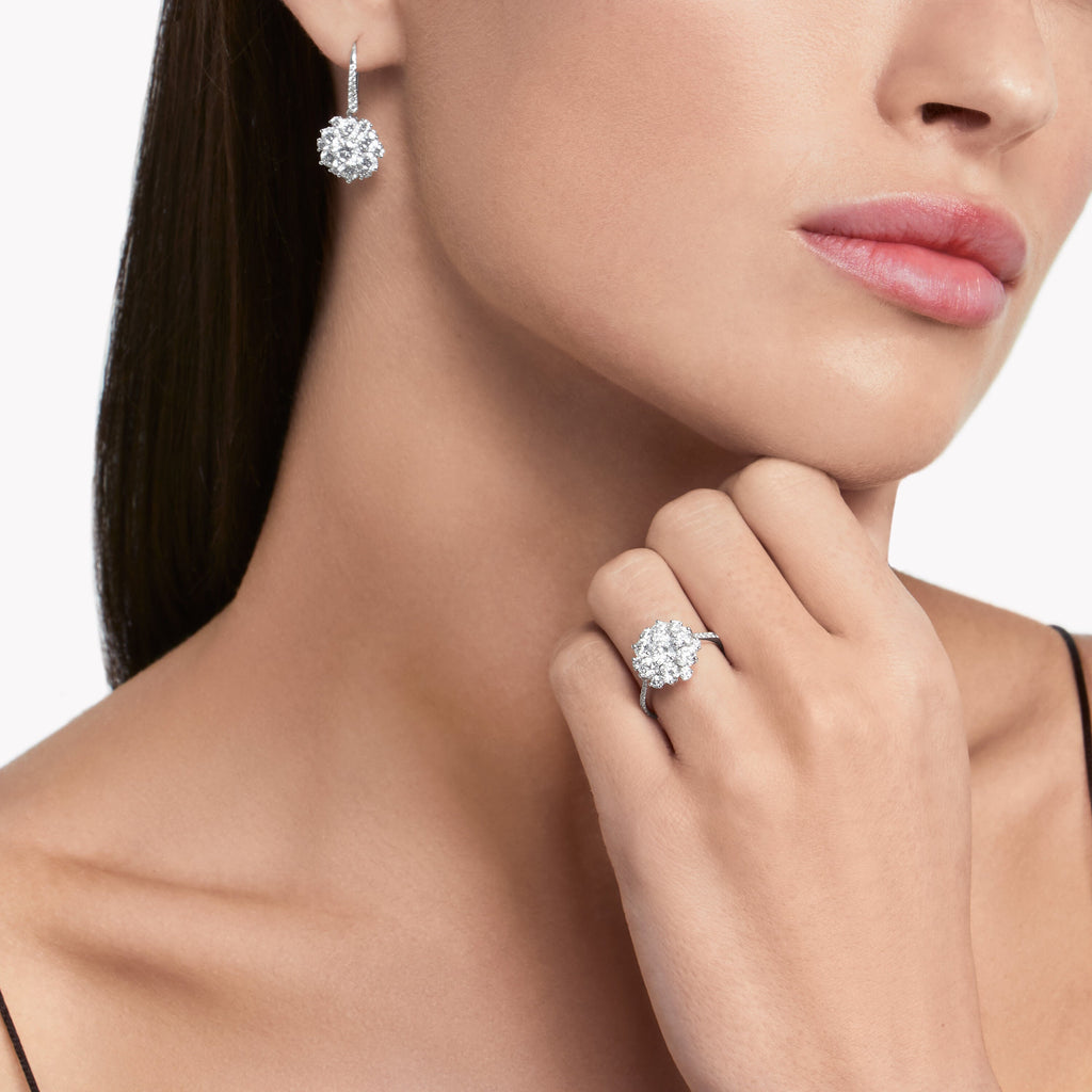 Carave Paris Diamond Cluster Drop Earrings