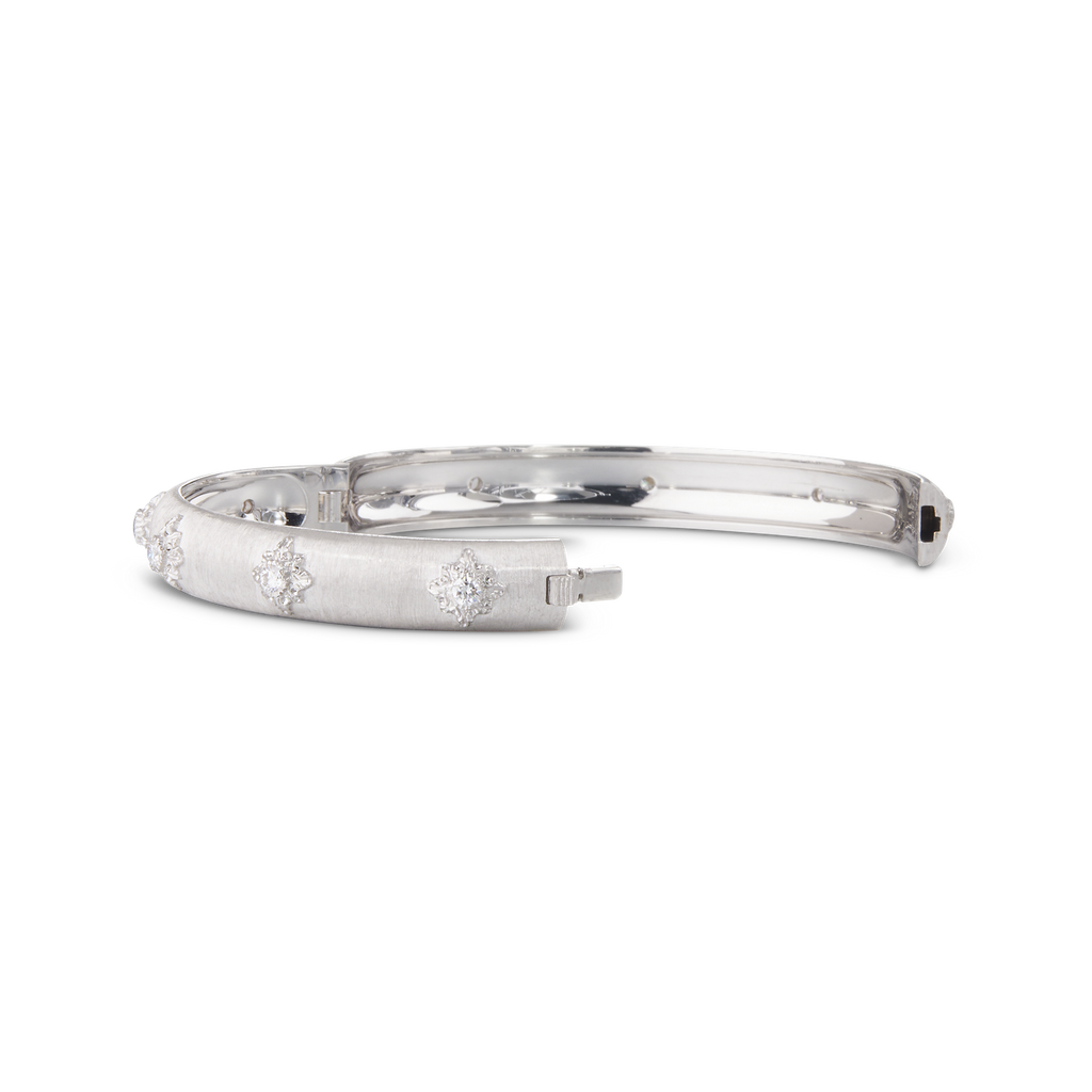 Carave Paris Diamond Cluster Hinged Bangle Bracelet