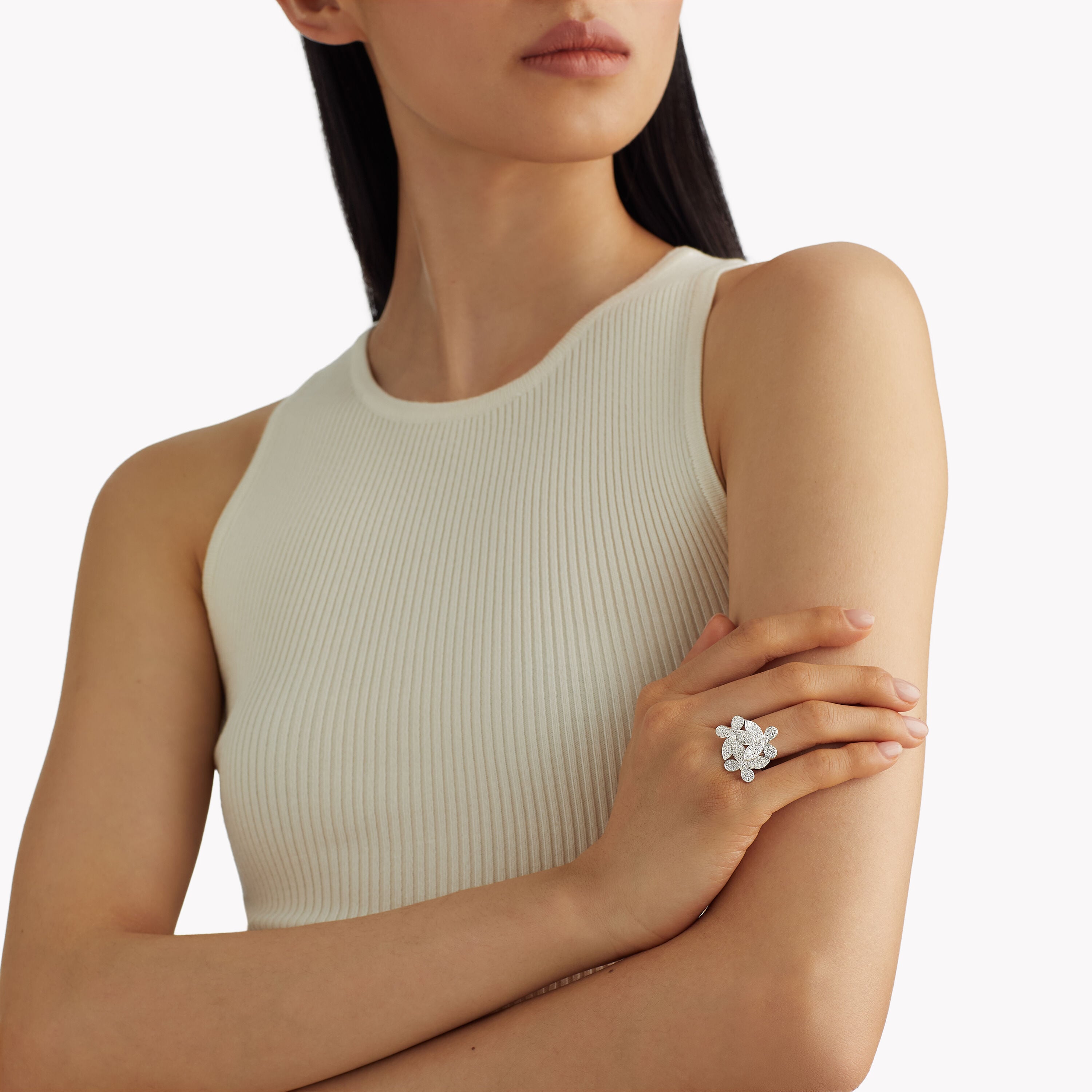 Carave Paris Diamond Floral Cluster Statement Ring