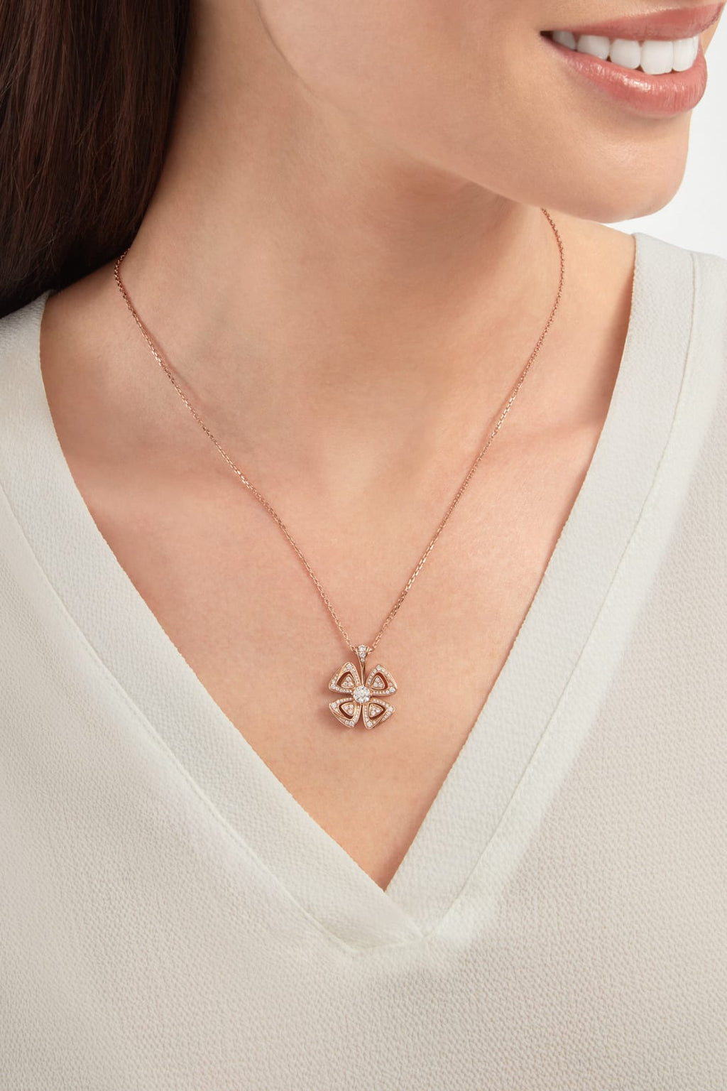 Carave Paris Diamond Floral Pendant Necklace