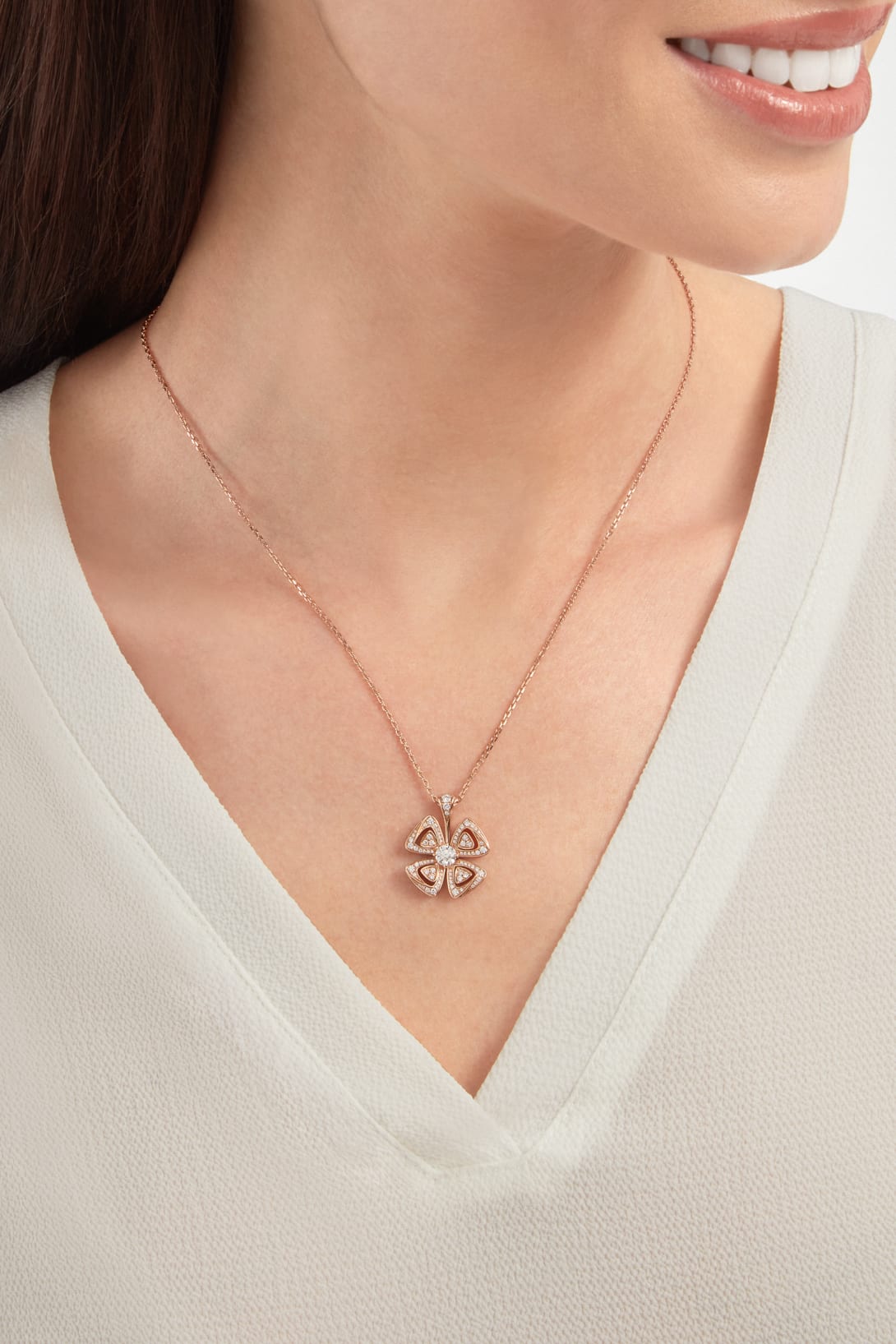 Carave Paris Diamond Floral Pendant Necklace