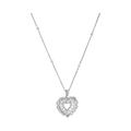 Carave Paris Diamond Heart Halo Pendant Necklace Rose Gold