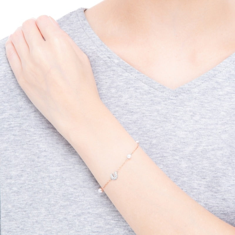 Carave Paris Diamond Horseshoe Pearl Bracelet