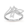 Carave Paris Diamond Lotus Ribbon Openwork Bangle Bracelet