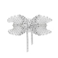 Carave Paris Diamond & Pearl Bow Cuff Bracelet