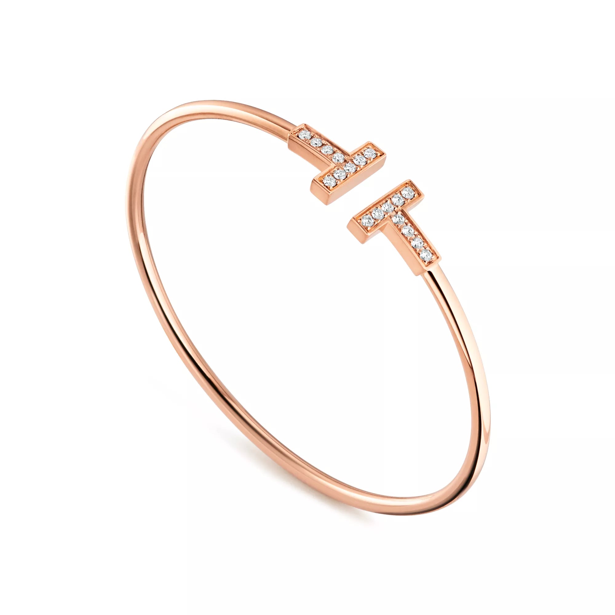 Carave Paris Diamond T Wire Rose Gold Bracelet for Women