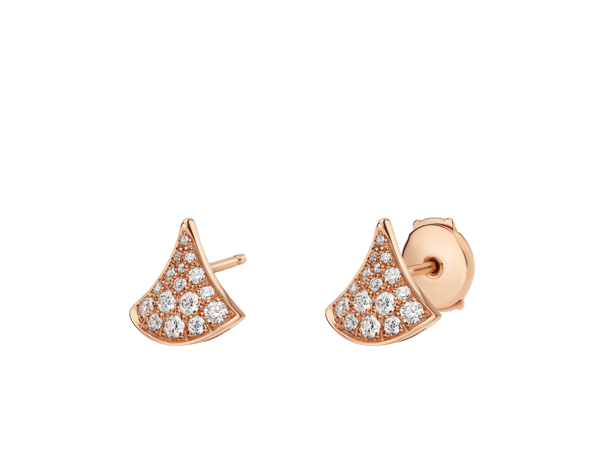 Carave Paris Diva Diamond Fan Stud Earrings in Rose Gold